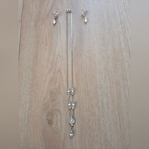 Costume crystal earring and necklace set